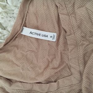 Tight Ribbed V-Neck T-Shirt